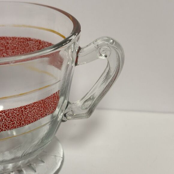1940's KENT Glass Vacuum Coffee Cream & Sugar Red Frost Set Chicago - Picture 9 of 13